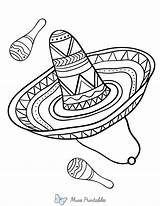 Printable Sombrero Coloring Page sketch template