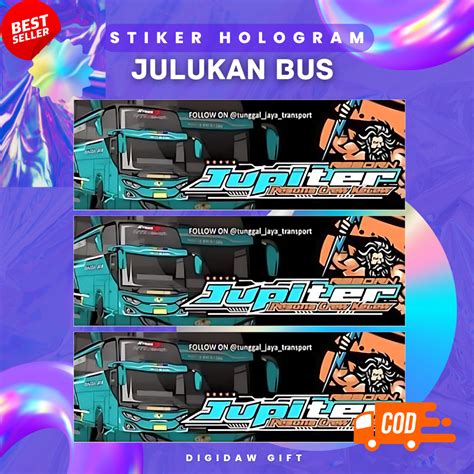 Jual [PROMO] 18 PCS STIKER BUS TELOLET PANJANG HOLOGRAM | STIKER BUS BASURI | STIKER JULUKAN BUS ...