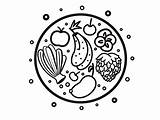 Salad Ingredients Coloring Page  sketch template