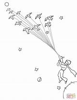 Little Prince Leave His Planet With Migrating Birds coloring Page  sketch template