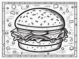 Hamburger Picture For Coloring  Page sketch template