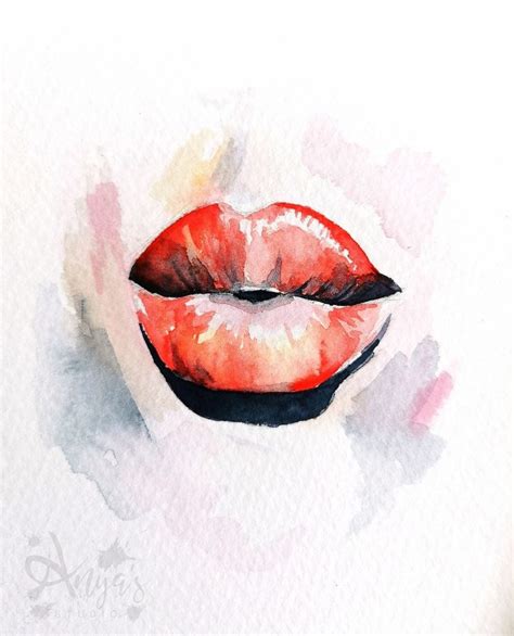 Kissing lips | Abstract artwork, Watercolor art, Watercolour tutorials