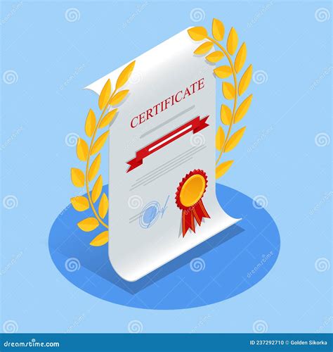 Certificate Isometric. Certificate Template of Achievement Border ...