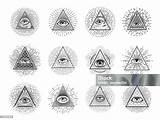 Vetores De Olhos Illuminati Triângulos Pirâmide Pedreiro  sketch template