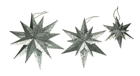 Rustic Galvanized Metal 12 Pointed Star Wall Sculptures Set of 3 | Michaels