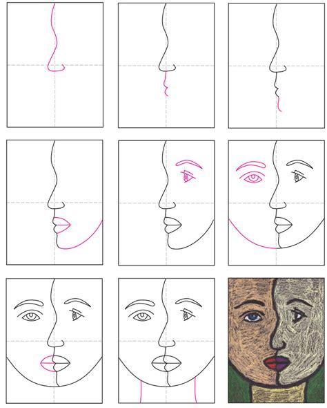 Cubism Art Drawing Tutorial Of Face Easy Cubism Art In 2021 Cubist - Riset