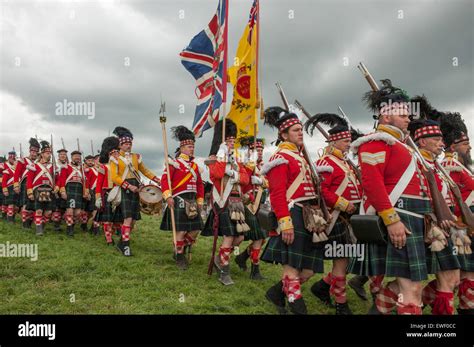 Reenactment of the Battle of Waterloo on the original battlefield in Belgium to commemorate ...