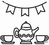 Tea Party coloring Page  ColouringPages sketch template