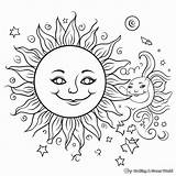 Hard Sun And Moon Coloring Pages sketch template