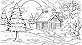 Winter Scene Coloring Pages sketch template