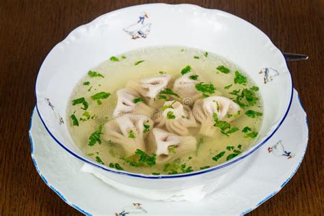 Georgian khinkali soup stock image. Image of plate, asian - 117014675