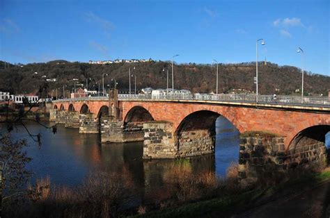 Imposing Roman bridge crossing the Moselle in Trier