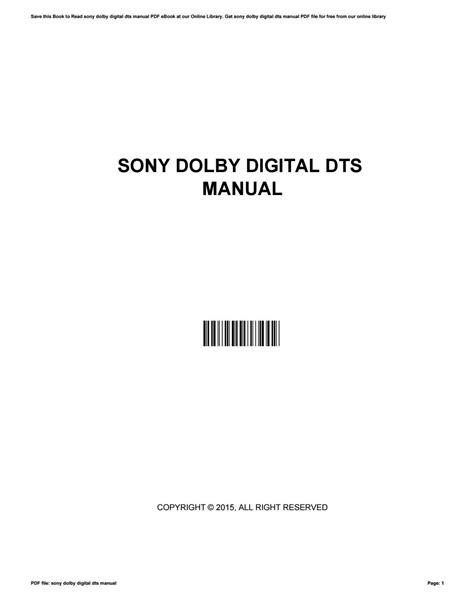 Sony dolby digital dts manual by AaronWilliams3334 - Issuu