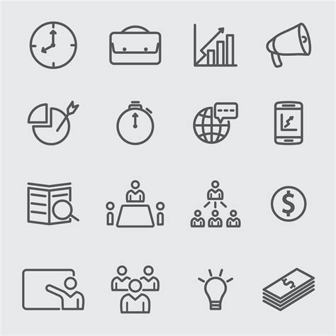 Business line icons set 1936950 Vector Art at Vecteezy