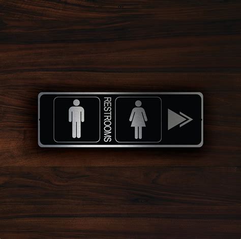 Modern Restroom Sign - Classic Metal Signs