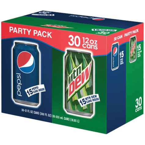 Pepsi & Mountain Dew Soda Variety Pack, 30 cans / 12 fl oz - Kroger