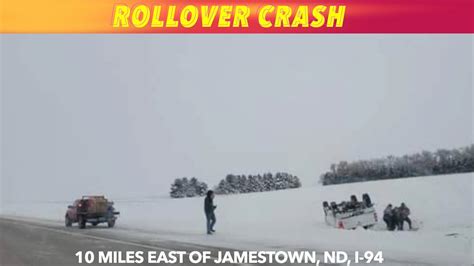 Rollover Crash On Interstate-94 Near Jamestown, ND - YouTube