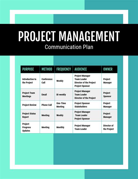 Project Management Communication Plan Template | Classles Democracy