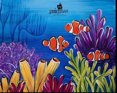 under the sea | Kids canvas painting, Underwater painting, Flower art ...