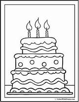 Coloring Page Of A Cake  Geburtstagstorte Geburtstagstorten Bilder sketch template