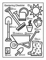 Gardening Tools Coloring Pages sketch template