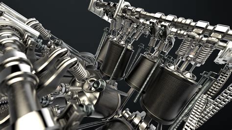 W8 Engine Working Animated 3D model animated rigged | CGTrader