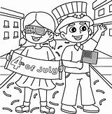 4th Of July Kids Celebrating Coloring Page 25374890 Vector Art At Vecteezy sketch template