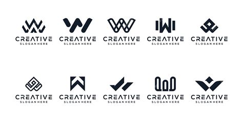 Premium Vector | Set letter w monogram logo design