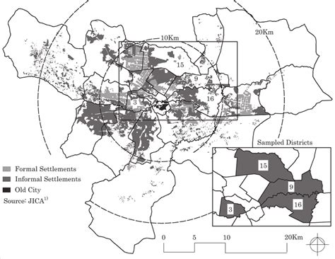 Kabul City District Map: Distribution of Formal and Informal ...