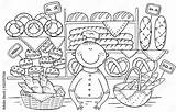 Cartoon baker Selling bread And Buns At The Bakery coloring Page Stock  sketch template