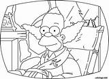Krusty Simpson Coloring Pages sketch template