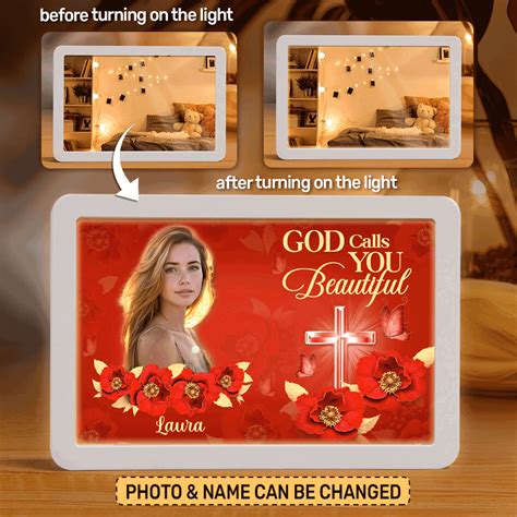 Jesuspirit Personalized LED Mirror Photo Frame | God Calls You Beautif