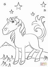 Coloring Horse Cartoon  Team sketch template