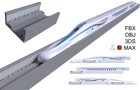 SCMaglev L0 Series Improved Version Shinkansen 3D model | CGTrader