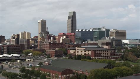 5.7K stock footage aerial video ascend and flyby the downtown skyline ...