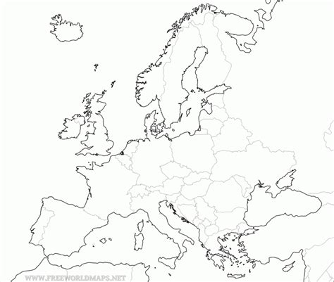 Blank Outline Maps Of The European Continent with Europe Outline Map Printable | Printable Maps