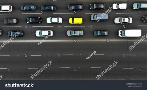 Aerial Traffic Jam Cars On Highway Stock Photo 1860674875 | Shutterstock