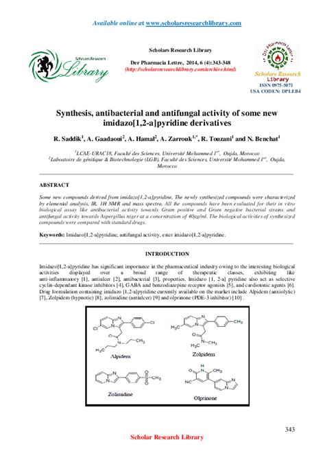 (PDF) Synthesis, Antibacterial and Antifungal Activity of 2,5- Disubstituted-1,3,4-oxadiazole ...