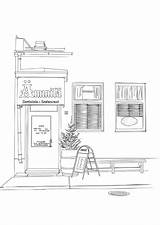 Restaurant Coloring Page sketch template