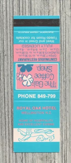 MATCHBOOK COVER-OAK COFFEE Shop-Royal Oak Hotel-New Zealand-Salesman ...