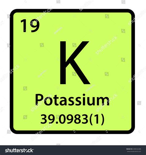 Element Potassium Of The Periodic Table Stock Photo 298532288 : Shutterstock