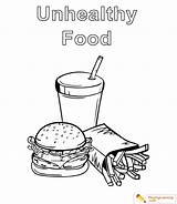 Healthy And Unhealthy Foods Coloring Pages sketch template