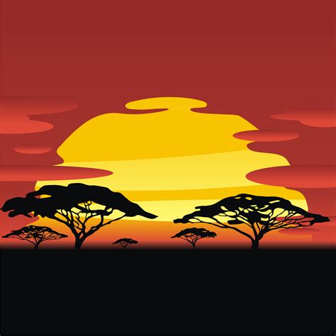 Vector for free use: African sunset