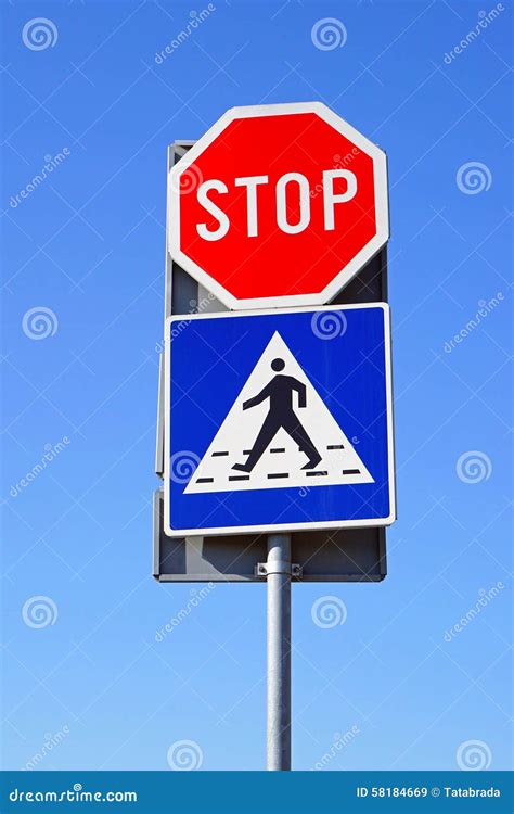 Stop pedestrian crossing stock image. Image of pedestrian - 58184669