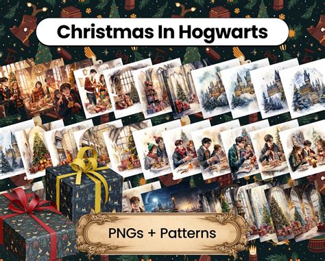 Harry PNG, Christmas in Hogwarts, Magical Potter, Pattern for Gift ...