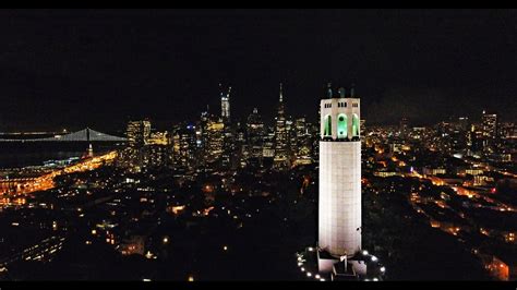 Coit Tower in San Francisco at Night - Drone 4K HD - YouTube