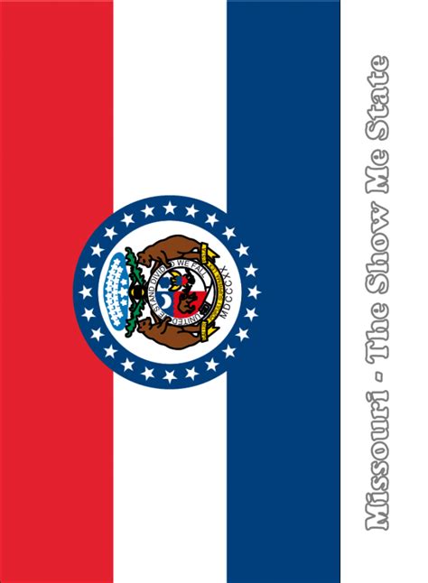 Large, Vertical, Printable Missouri State Flag, from NETSTATE.COM