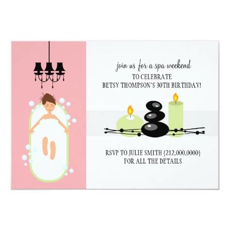 30th Birthday Girly Spa Weekend Getaway Invitation | Zazzle