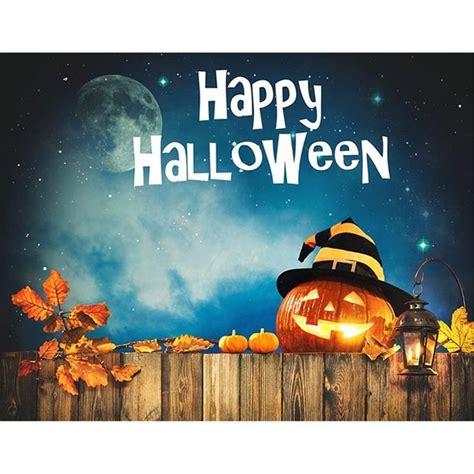 2021 Happy Halloween Backdrop Night Party Banner Dark Blue Sky Glitter ...