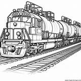 Coloring Page Freight train With Tank Car  Free Drawing sketch template
